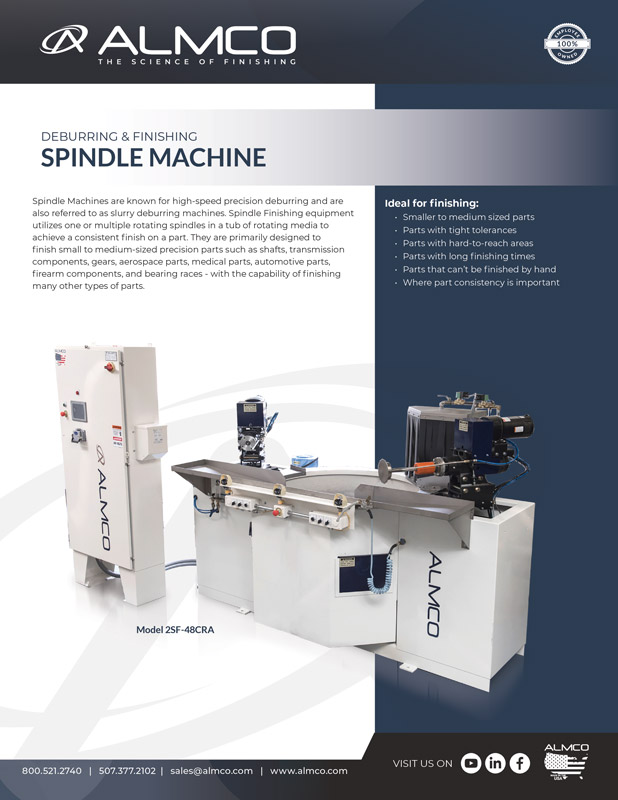 Deburring and finishing spindle machine.
